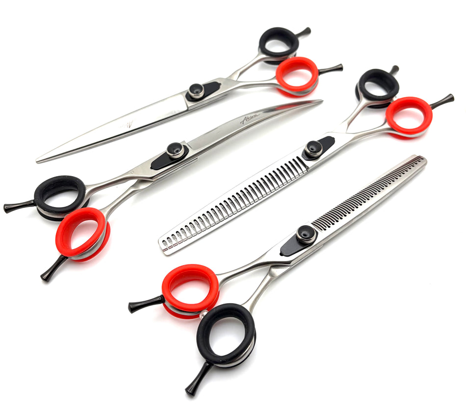 Akira Forge 7.5" set of 4 Dog Grooming Scissors - Left Handed
