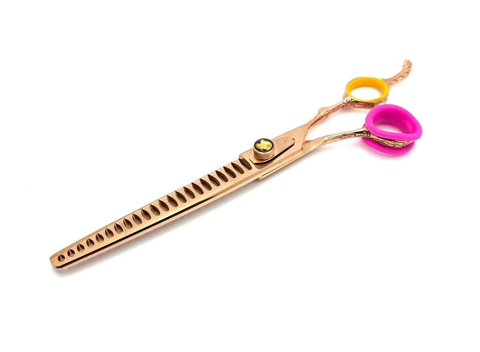 Akira Gold 7.5" Chunker 22T Dog Grooming Scissors - Right Handed