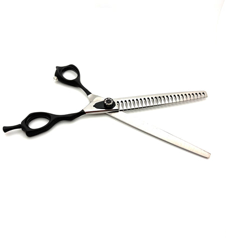 Akira Hana Black Chunker Dog Grooming Scissors 7.5" (24T) - Right Handed - Yorkshire Sharpening