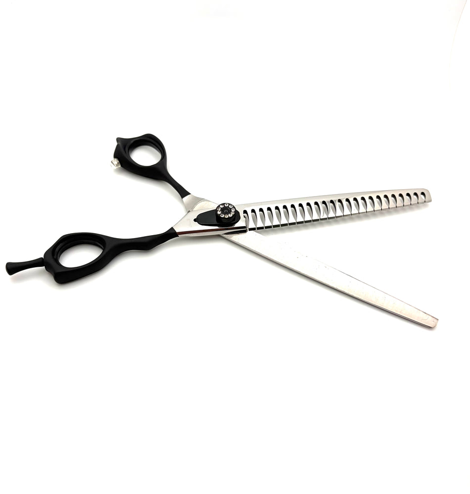 Akira Hana Black 7.5" Chunker 24T Dog Grooming Scissors - Right Handed