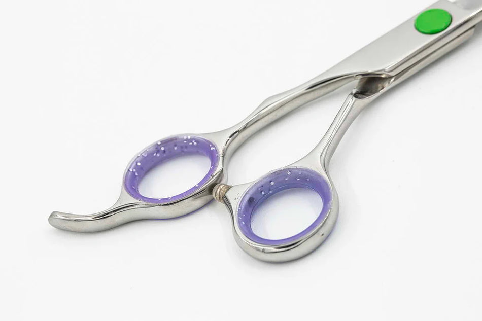 Kanpeki Green Dot 7" Straight Scissor - LEFT HAND