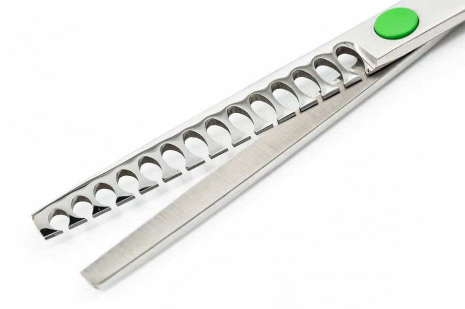 Kanpeki Green Dot 6.5" 14T Chunker Scissor - LEFT HAND