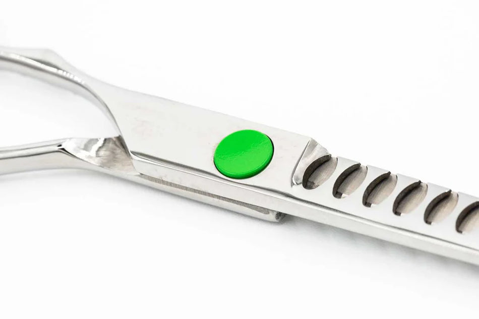 Kanpeki Green Dot 6.5" 14T Chunker Scissor - LEFT HAND