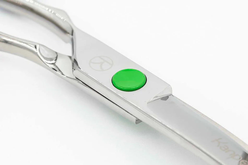 Kanpeki Green Dot 7" Curved Scissor - LEFT HAND