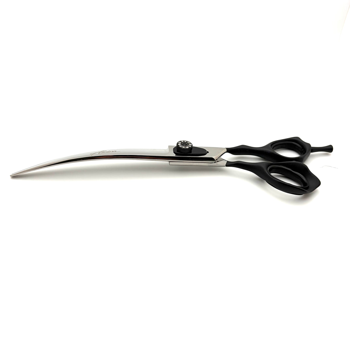 Akira Hana Black Curved Dog Grooming Scissors 7.5" - Right Handed - Yorkshire Sharpening