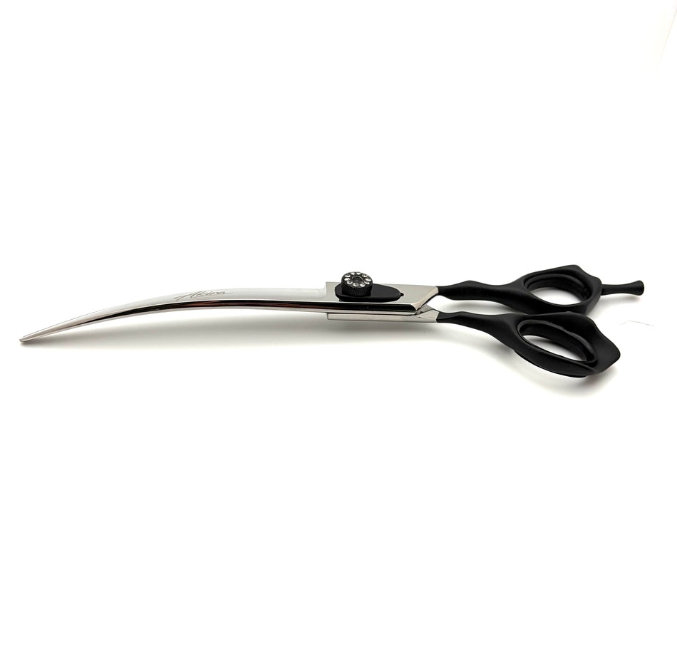 Akira Hana Black 7.5" Curved Dog Grooming Dog Grooming Scissors - Right Handed