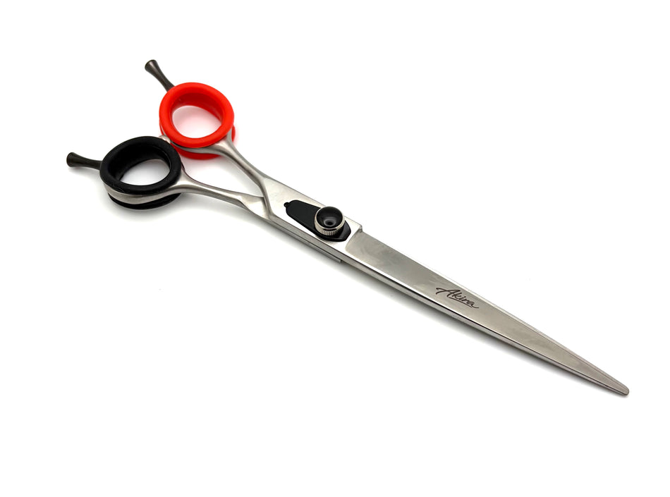 Akira Forge 7.5" Straight with Serrated Edge Dog Grooming Scissors - Left Handed
