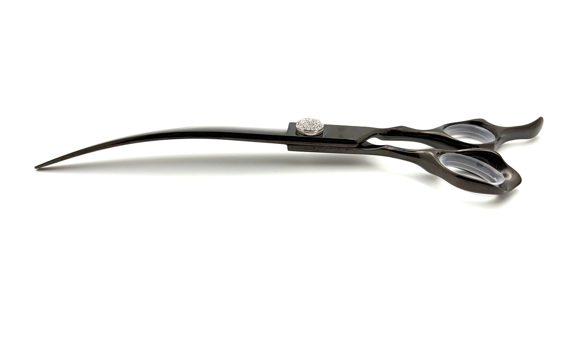 Akira Dark Knight Curved Dog Grooming Scissors 8" - Right Handed - Yorkshire Sharpening