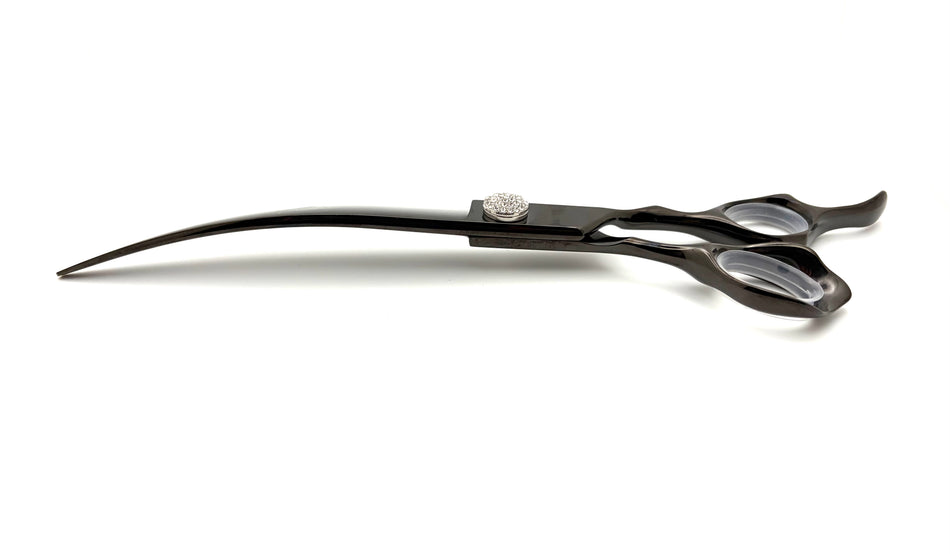 Akira Dark Knight Curved Dog Grooming Scissors 8" - Right Handed