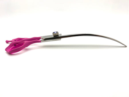 Akira Pink Extreme Curve Dog Grooming Scissors 8" - Left Handed - Yorkshire Sharpening