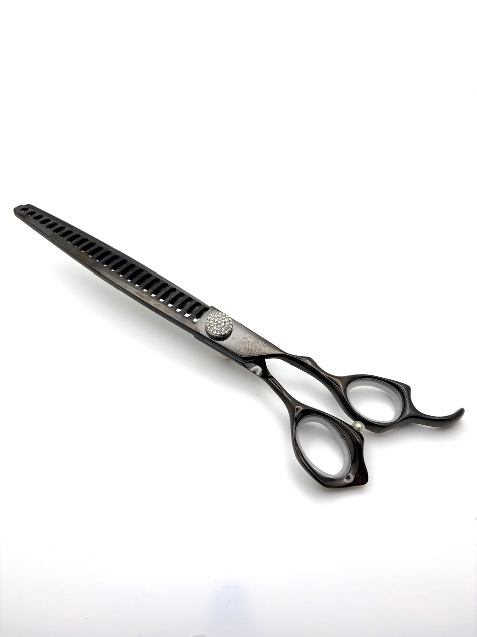 Akira Dark Knight Chunker Dog Grooming Scissors 8" (24T) - Right Handed