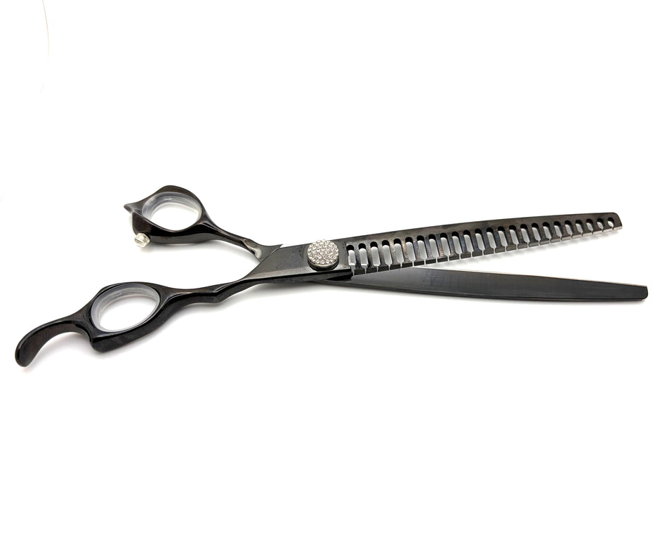 Akira Dark Knight Chunker Dog Grooming Scissors 8" (24T) - Right Handed