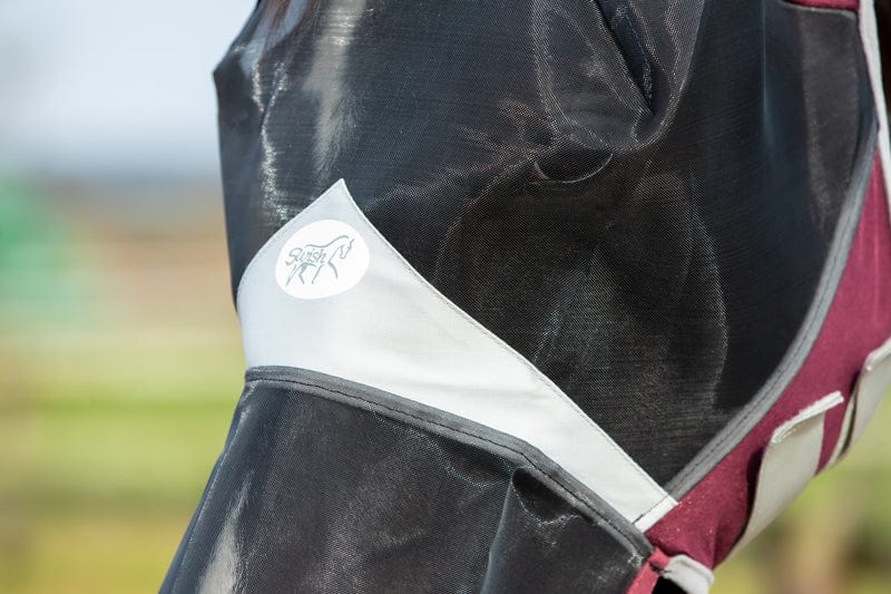 Horse Fly Mask With Nose - Burgundy